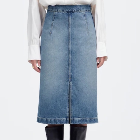 Madewell Denim Midi Pencil Skirt in Billings Wash - Picture 2 of 6